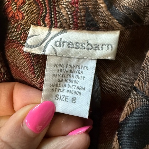 Vintage Dress Barn Tapestry Floral Zip Up Jacket Women’s Size 8 - Picture 5 of 7